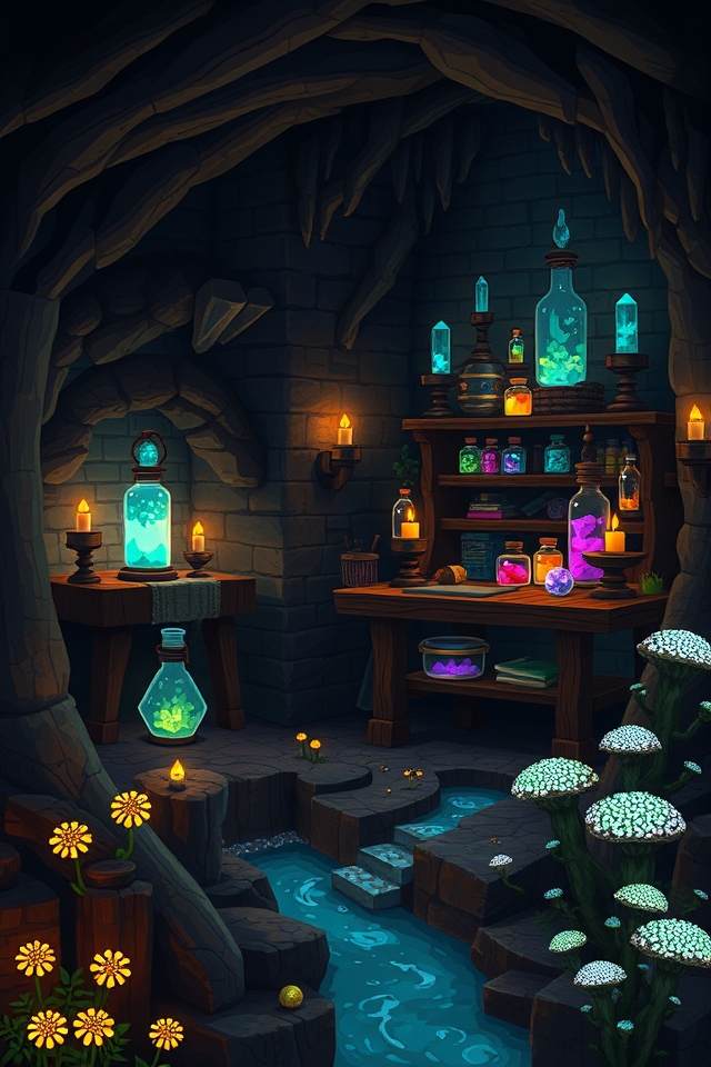 ethereal mystical alchemical laboratory