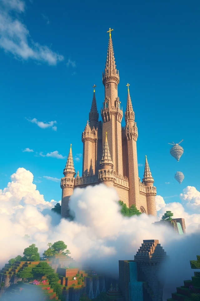 ethereal sky castle beauty