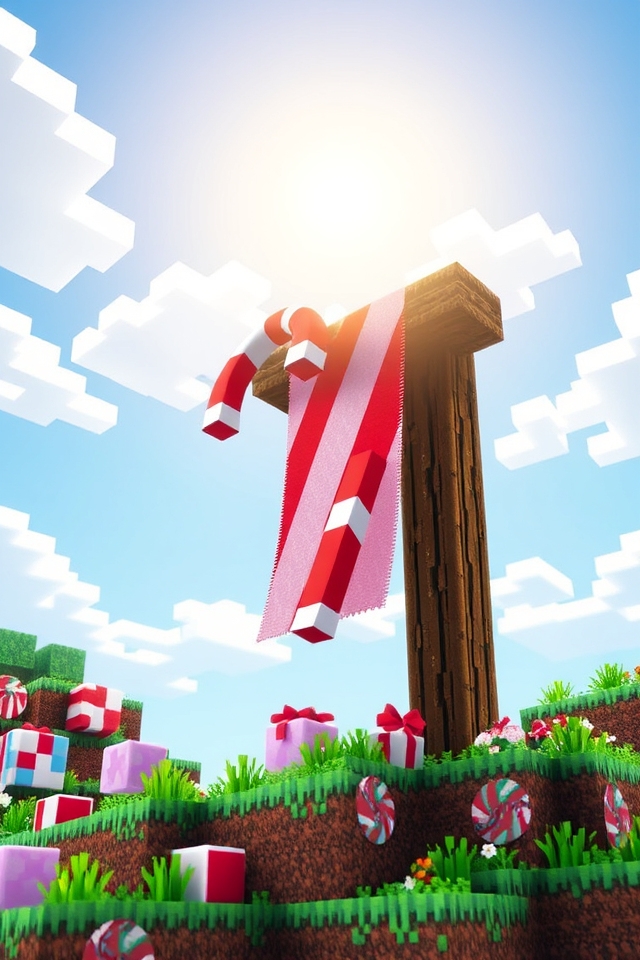 festive candy cane banner