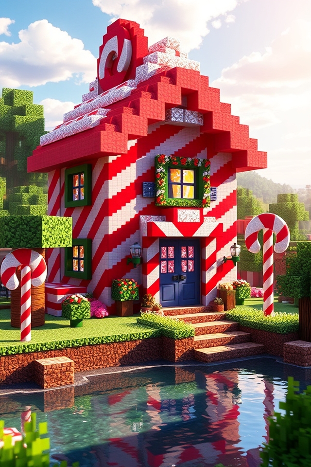 festive candy themed house