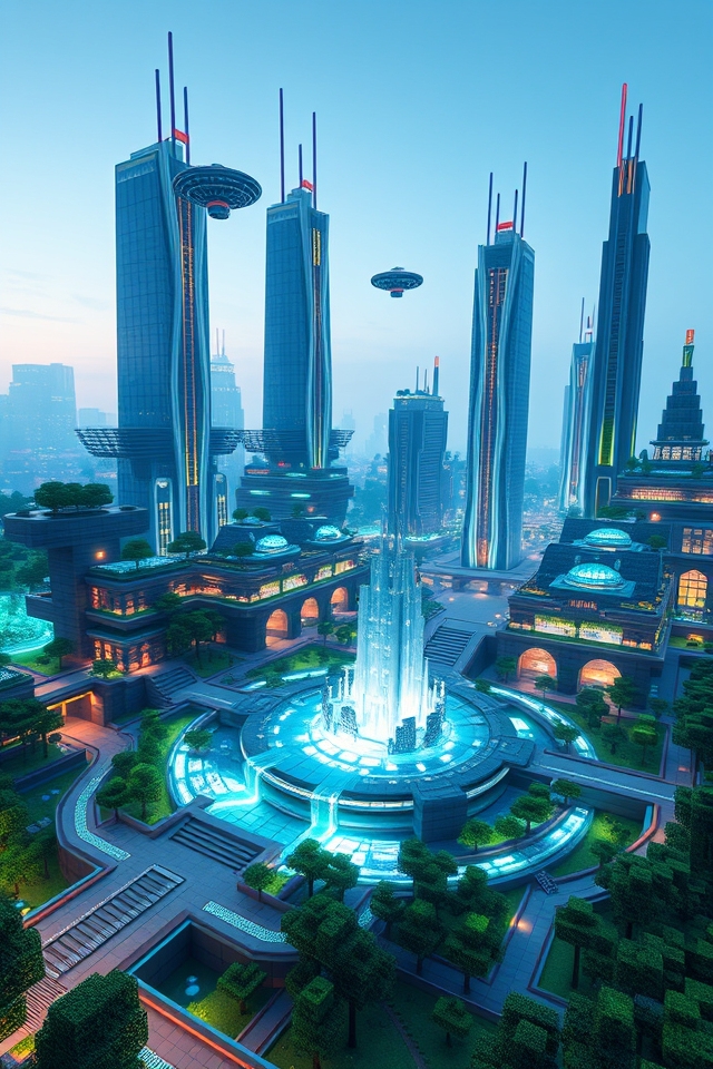 futuristic city with innovation
