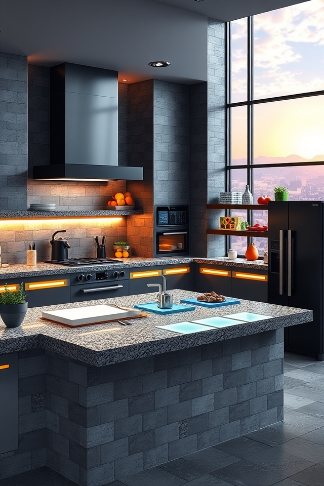 futuristic industrial kitchen design