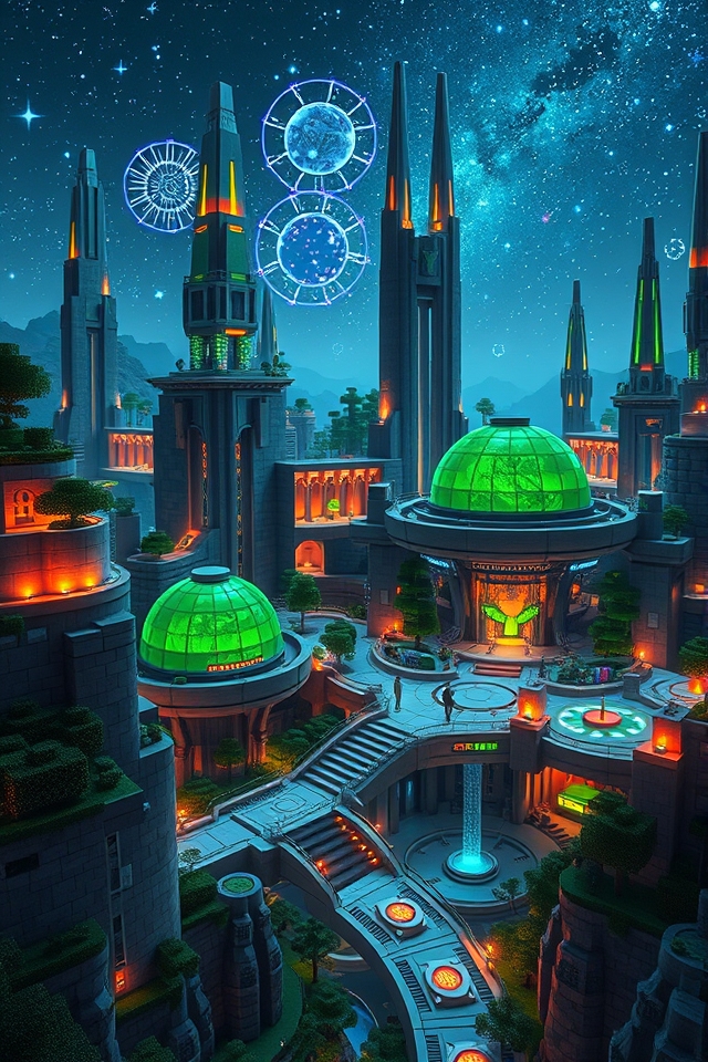 futuristic sci fi minecraft base