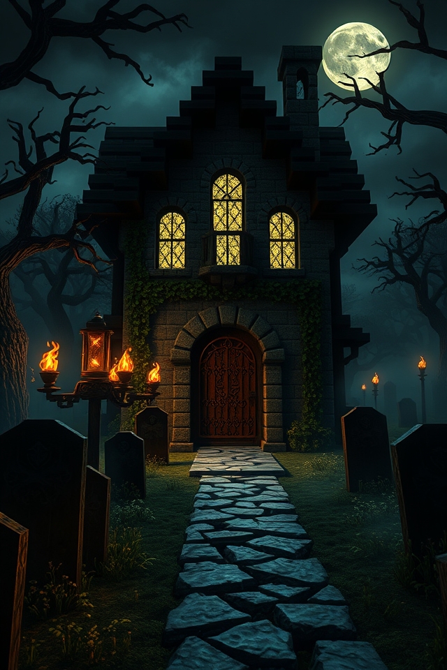 haunting graveyard with mystery