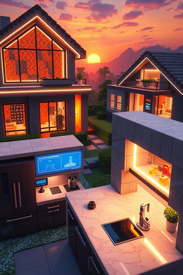 high tech minecraft cooking spaces