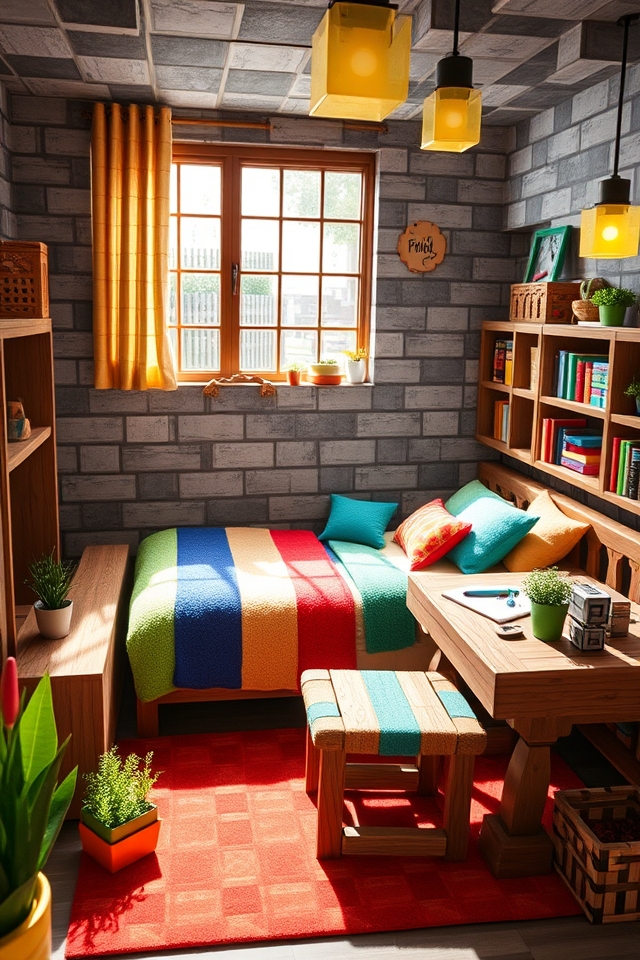 imaginative minecraft themed furnishings