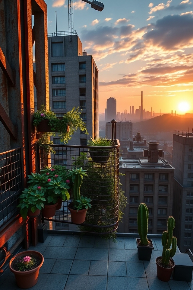 industrial urban balcony retreat