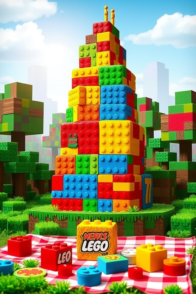lego themed birthday cake