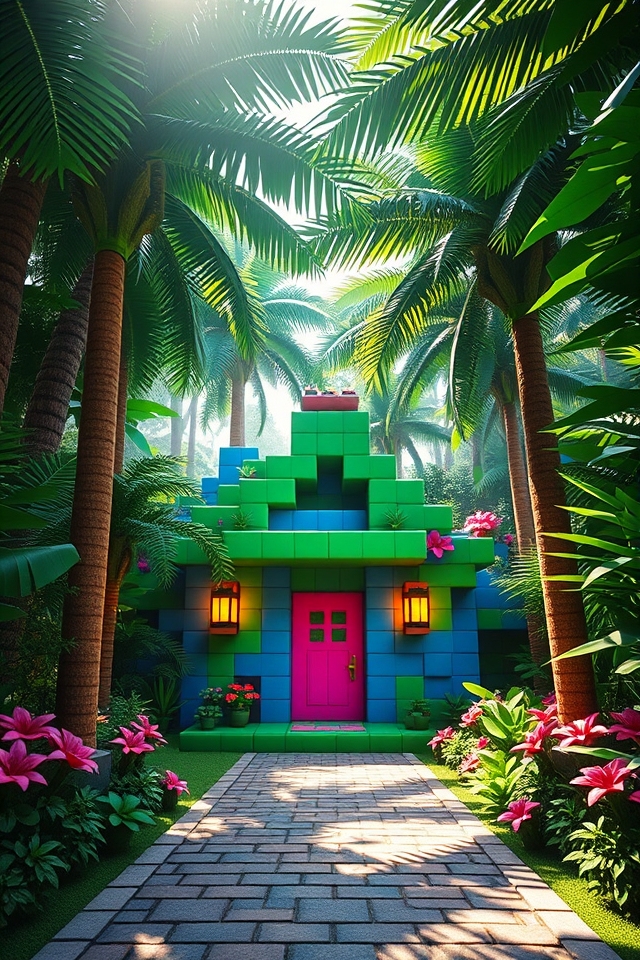 lively jungle inspired house palette