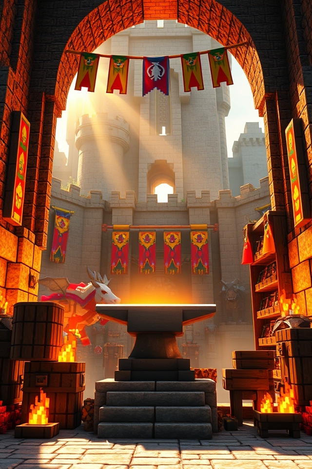 majestic blacksmith within castle