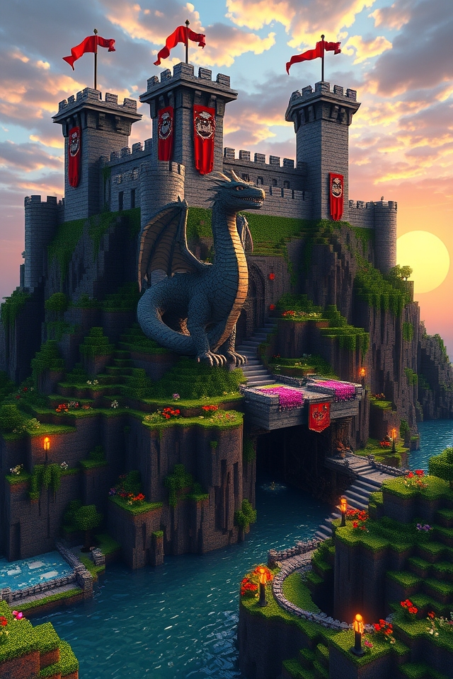 majestic fortress with treasure
