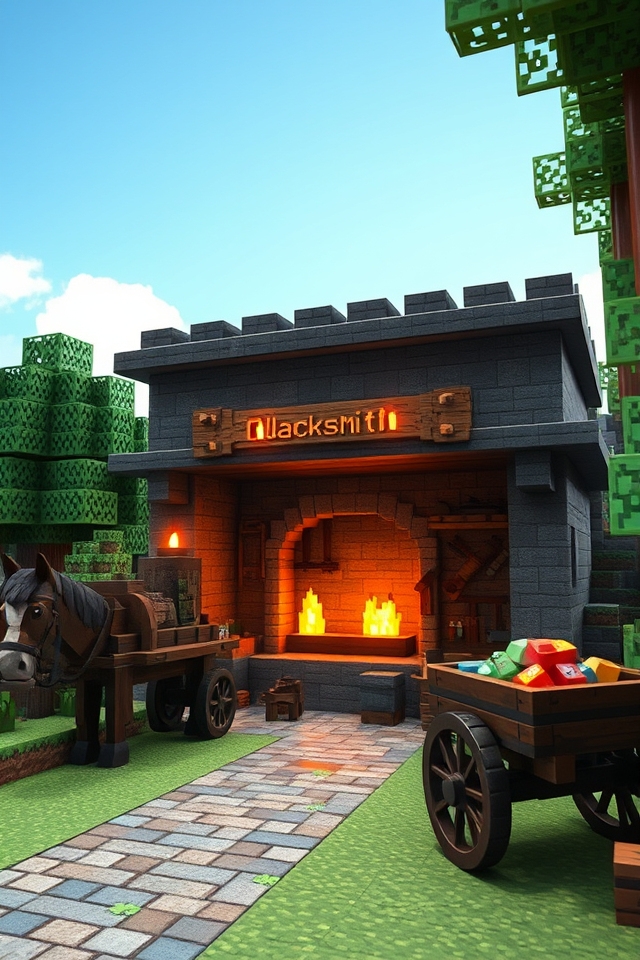 medieval blacksmithing setup minecraft