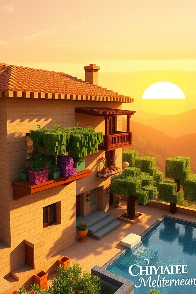 mediterranean style minecraft home