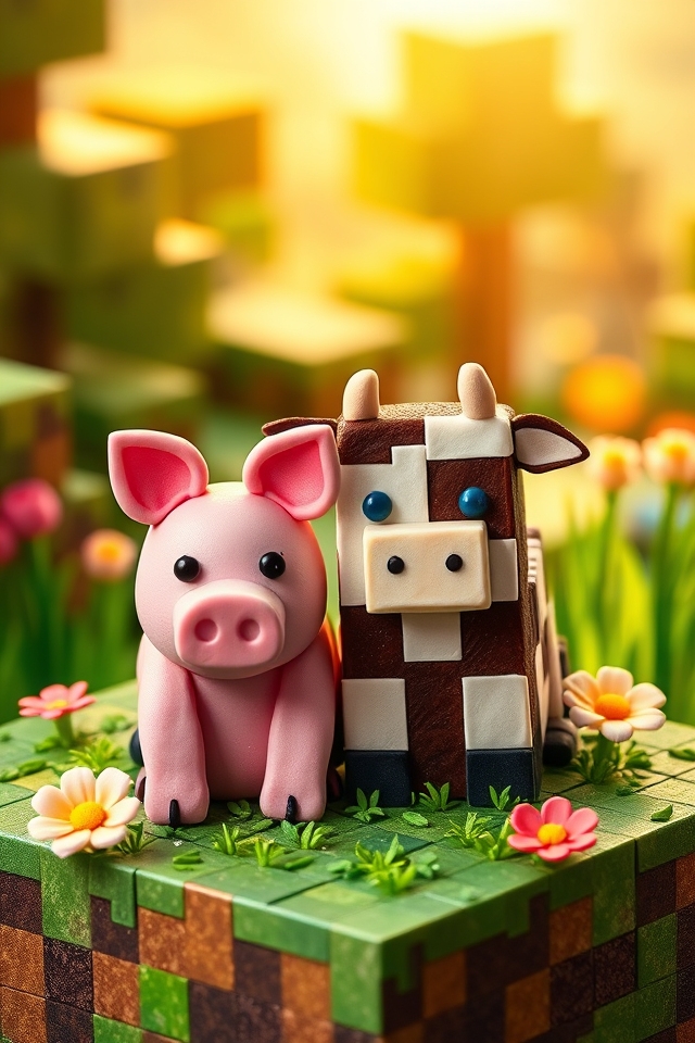 minecraft farm animal cakes
