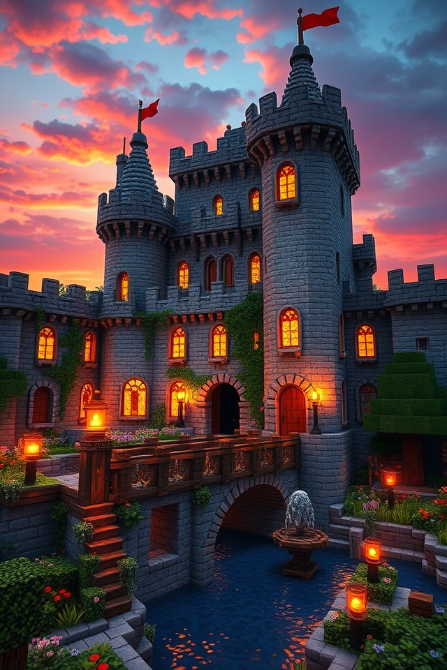 minecraft medieval stone castle