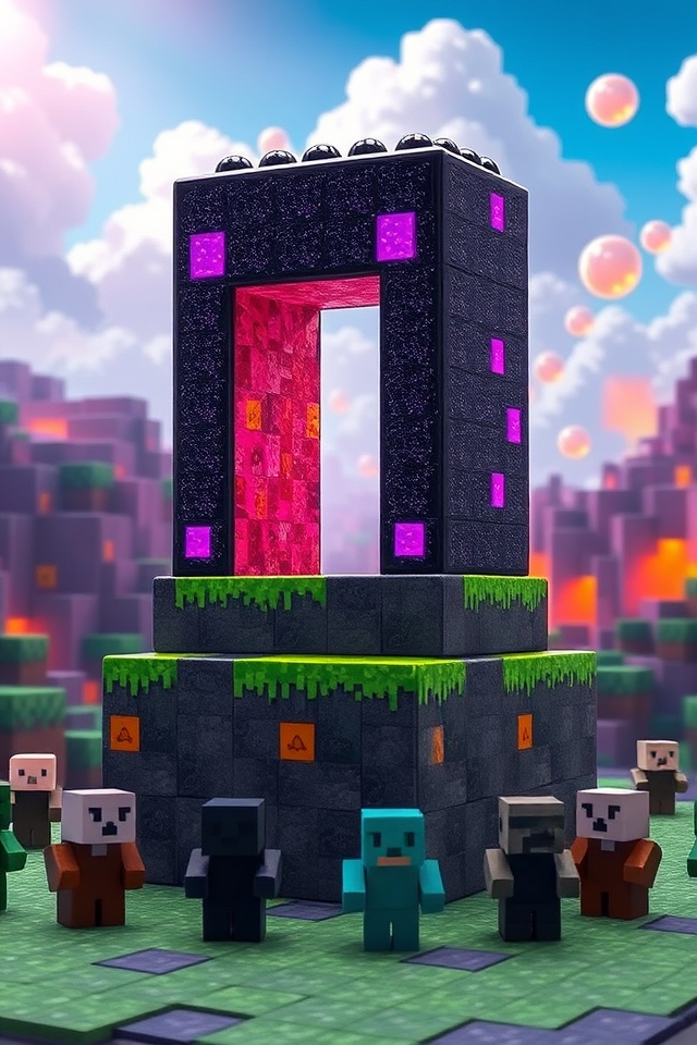 minecraft nether portal cake