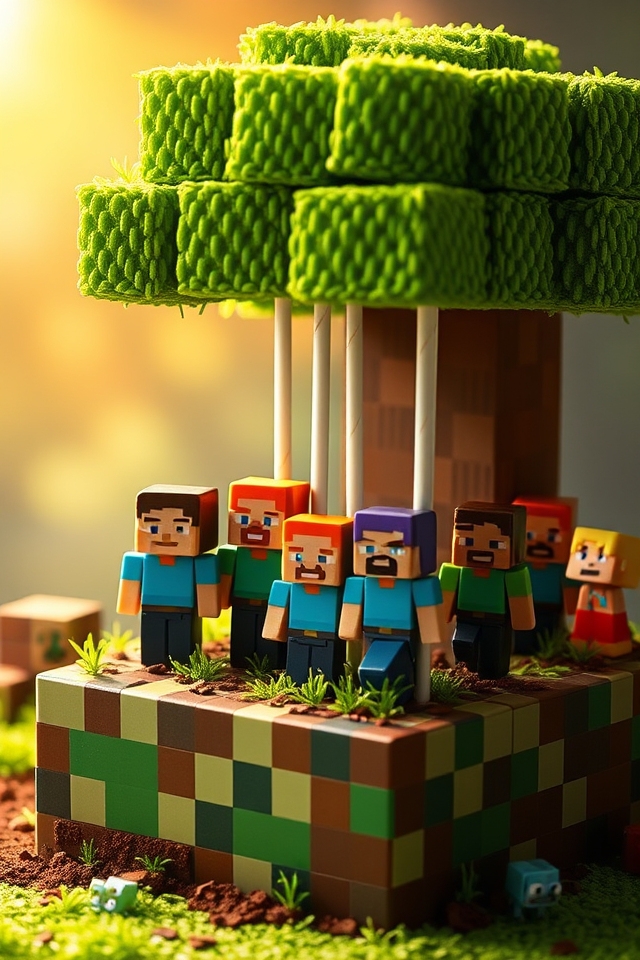 minecraft themed cake pops