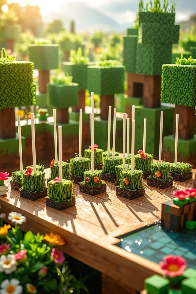 minecraft themed cake pops