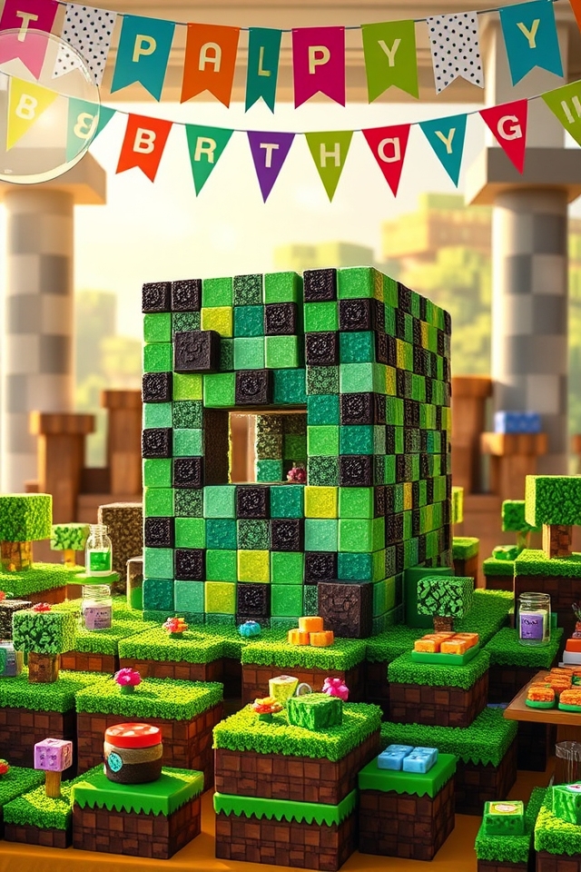 minecraft themed creative cakes
