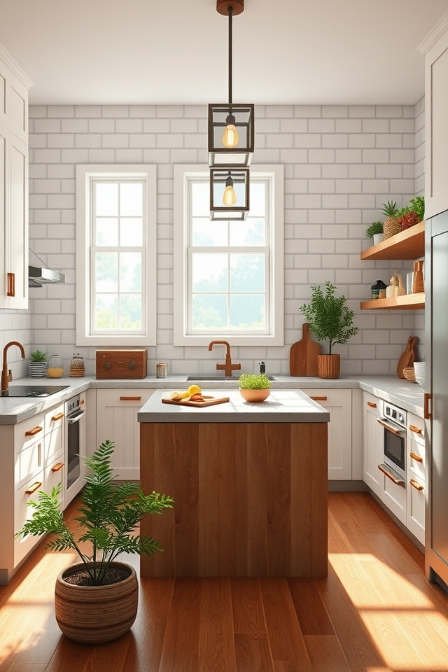 minimalist natural light kitchen