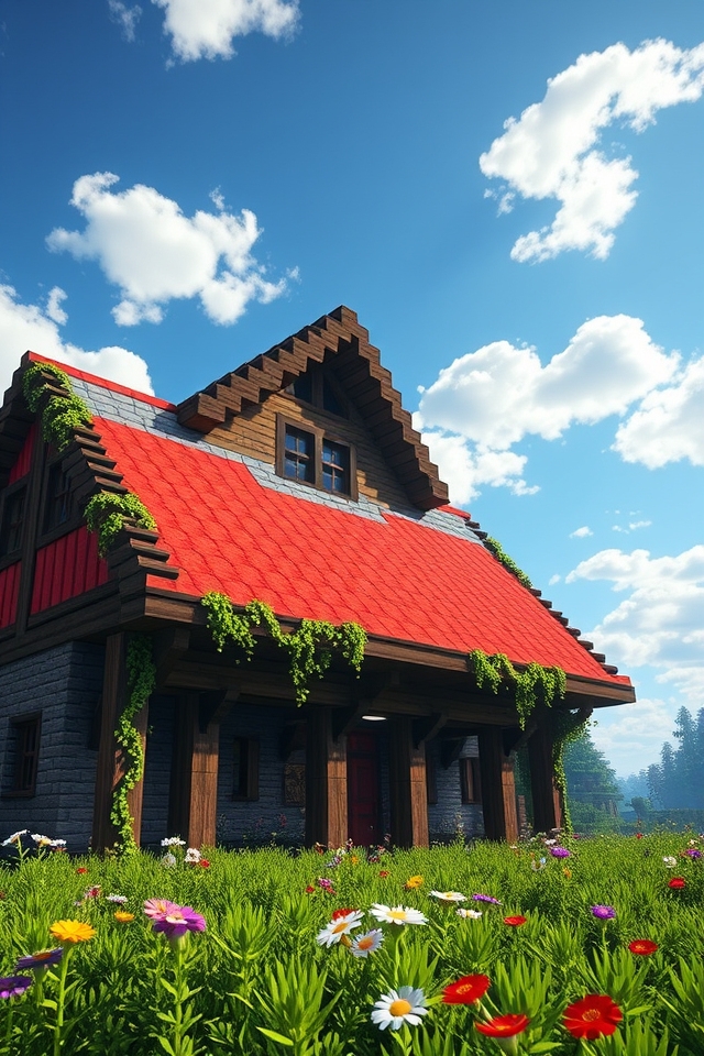 mixed material roof design