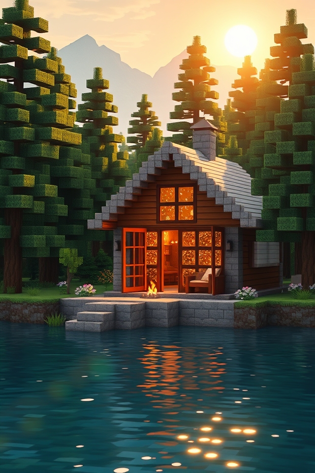 modern lakeside cabin retreat