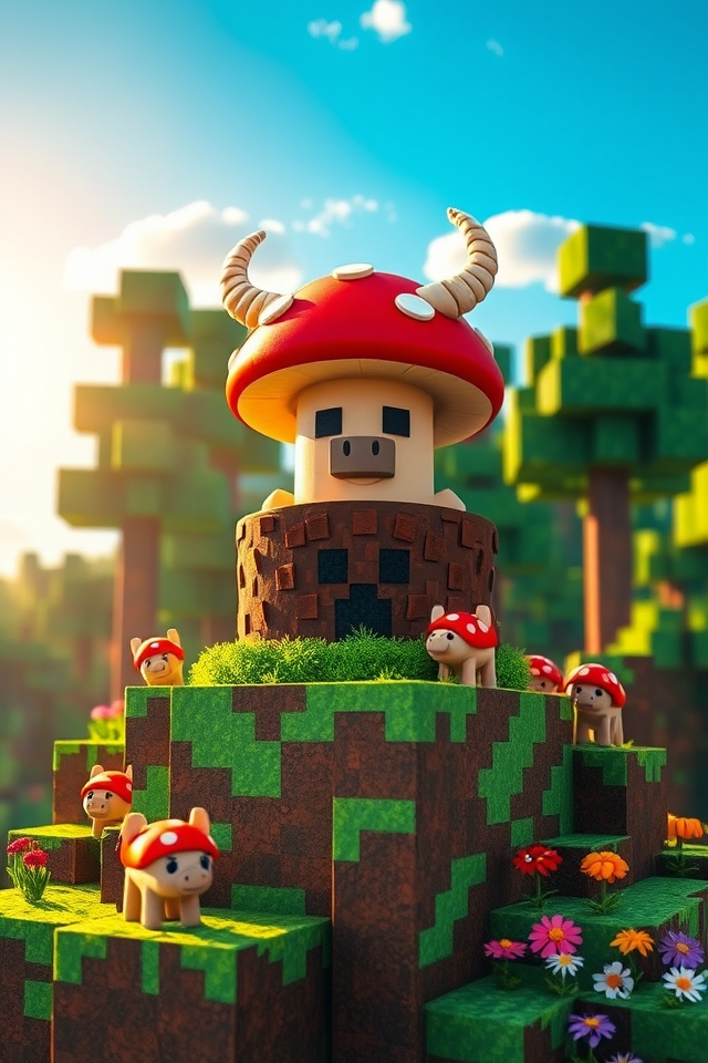 mooshroom themed cake creation
