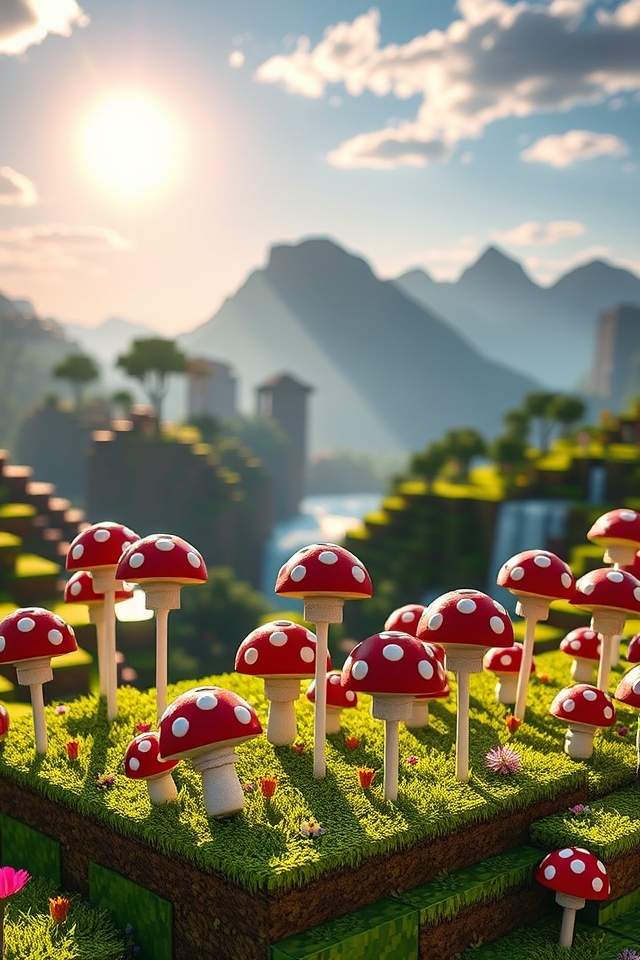 mooshroom themed cake pops