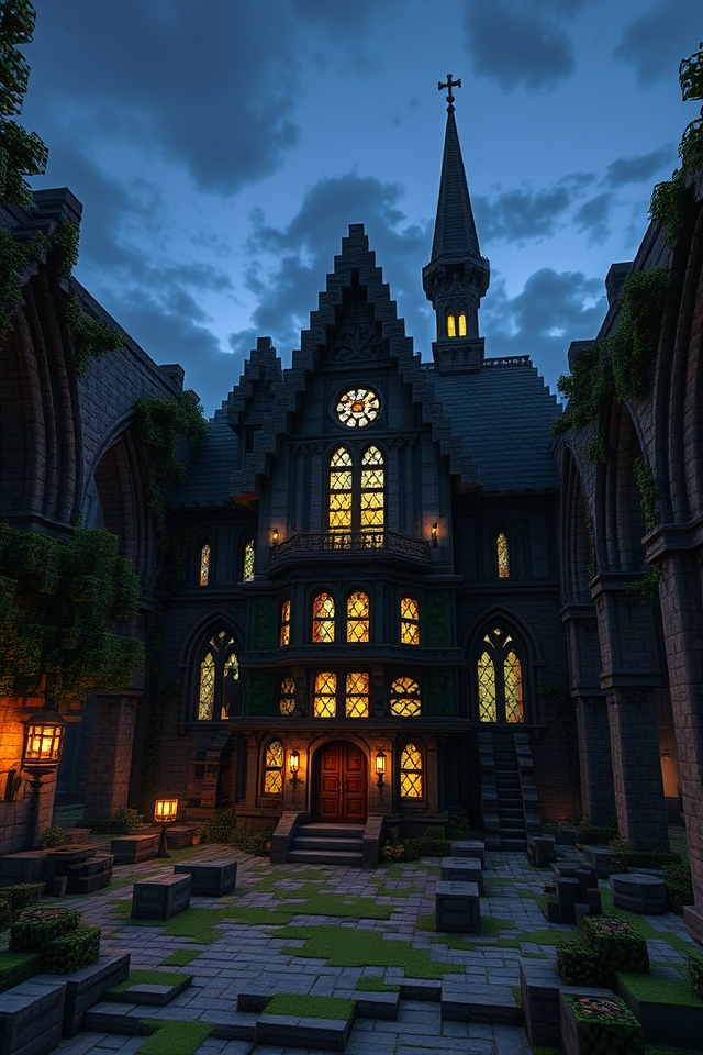 mysterious abandoned gothic structure