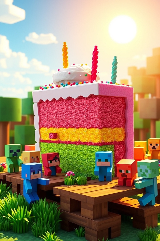 pixelated cake slice design
