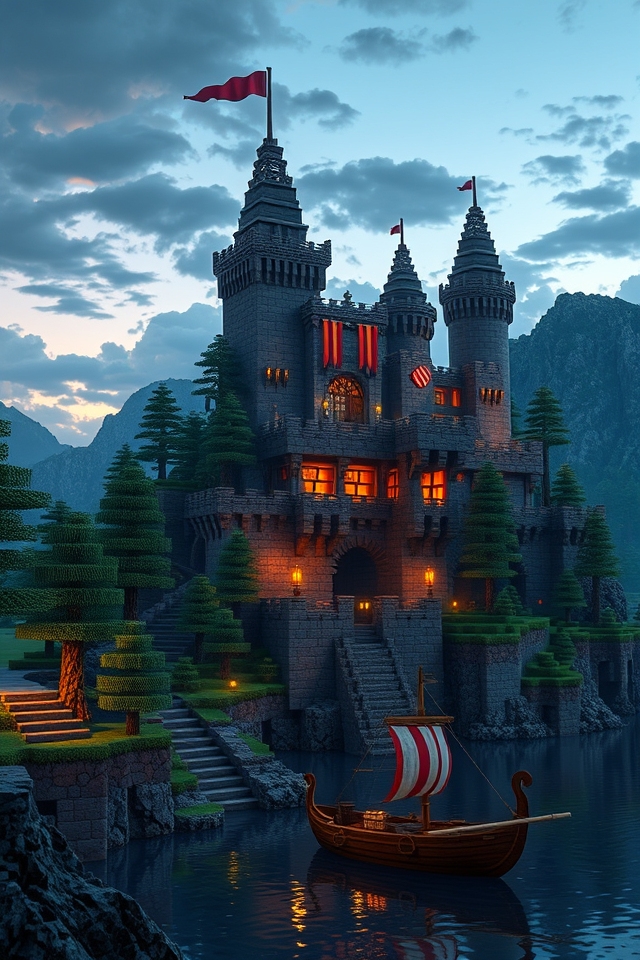 rugged viking fortress design