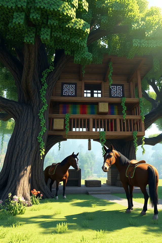 rustic elevated horse stables