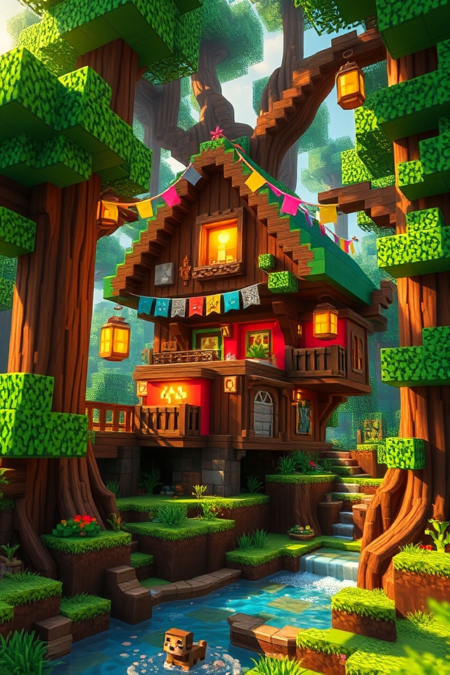 rustic elevated treehouse sanctuary