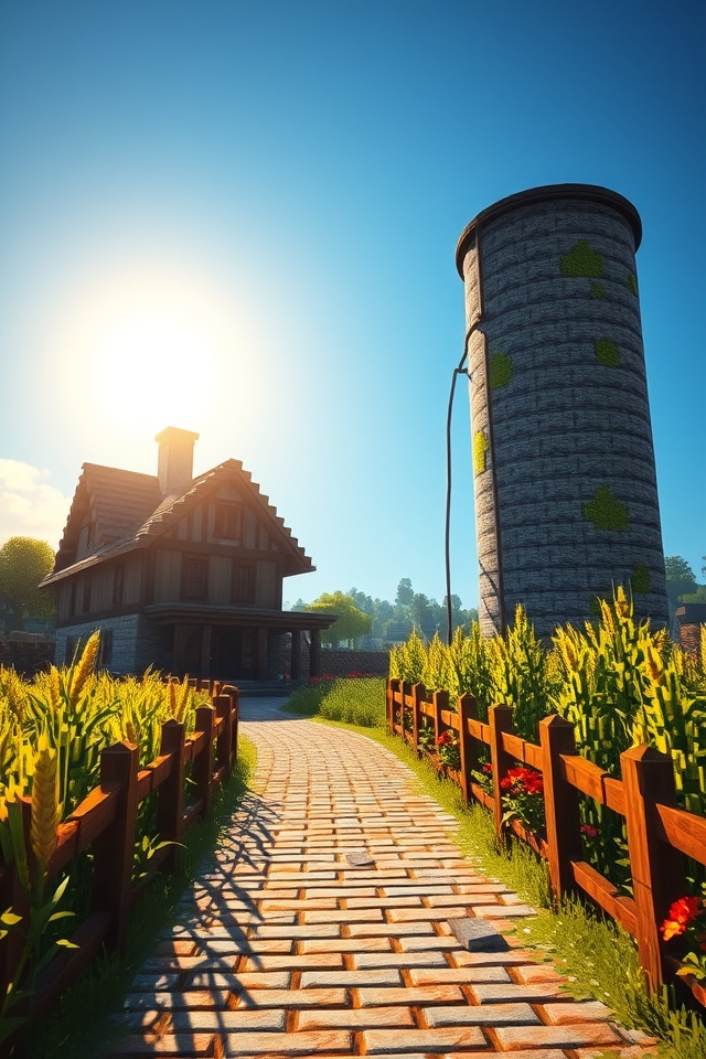 rustic farmhouse with silo