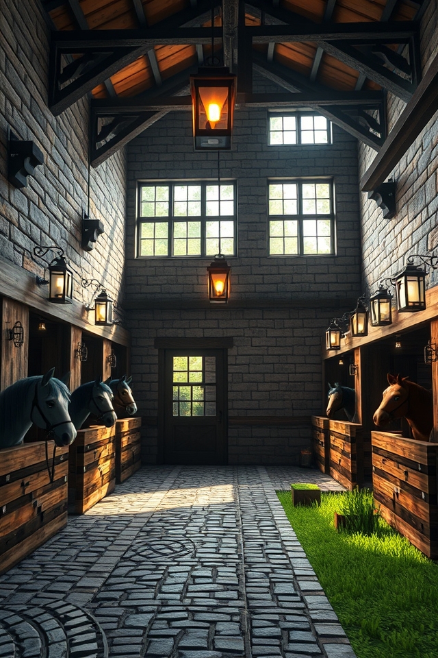 rustic industrial horse stables