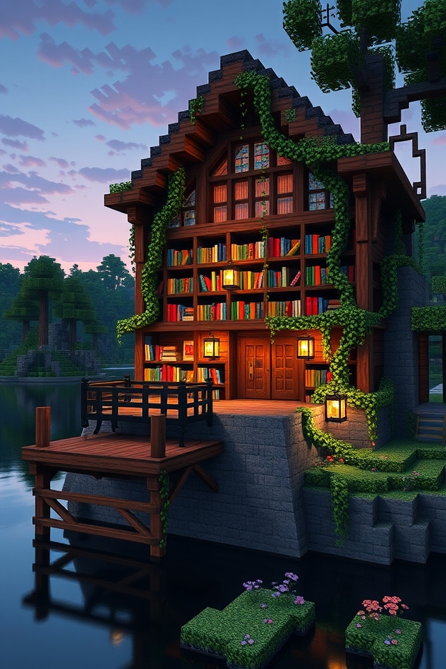 rustic lakeside reading retreat