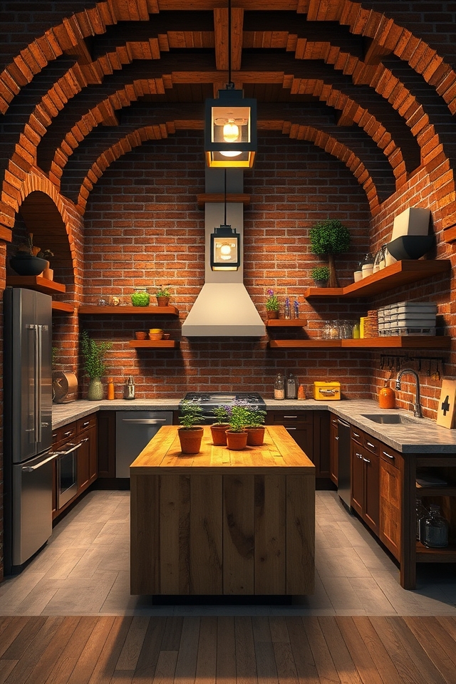 rustic modern culinary space