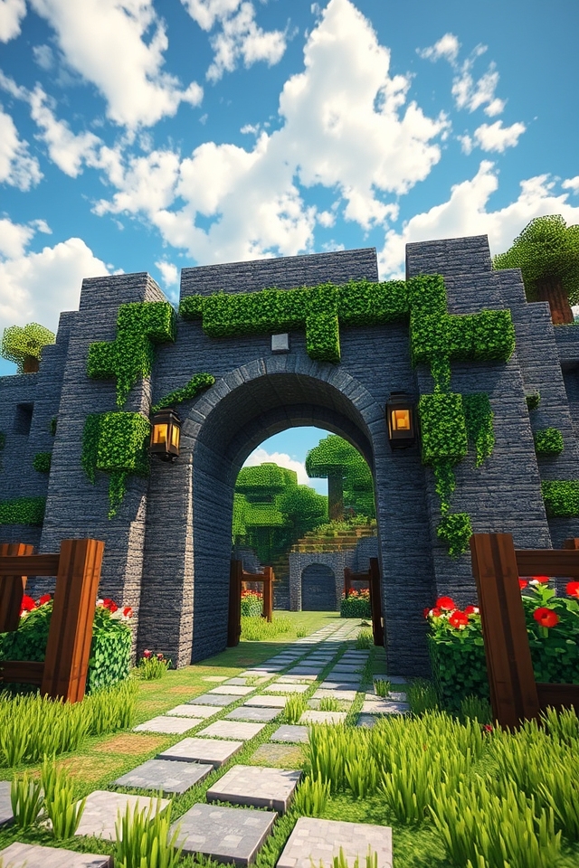 rustic stone entrance design