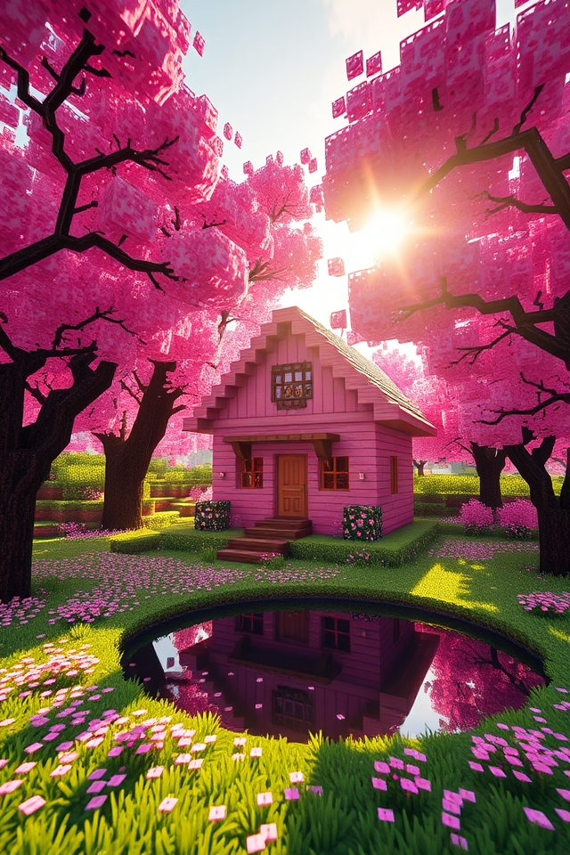 serene cherry blossom oasis