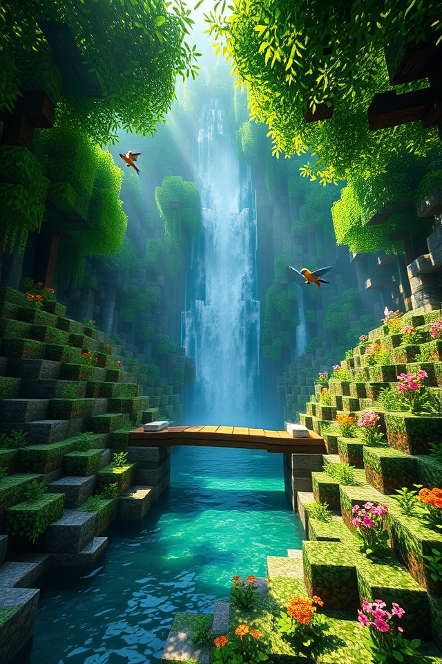 serene jungle waterfall sanctuary