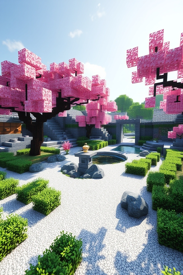 serene minecraft zen garden