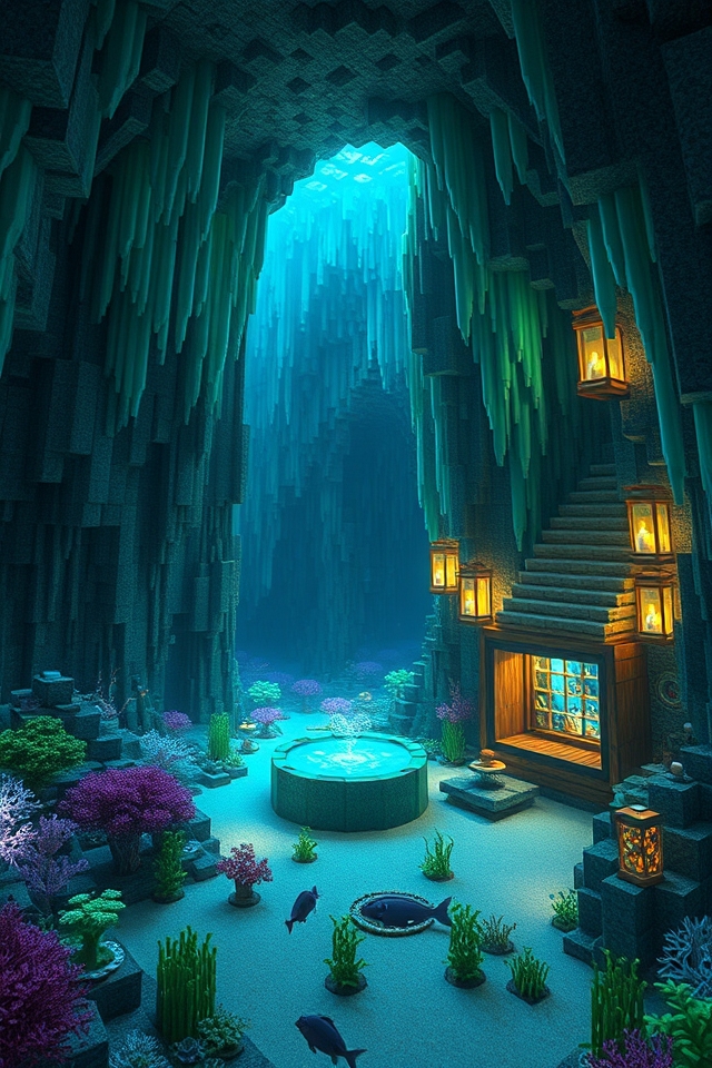 serene underwater cave sanctuary
