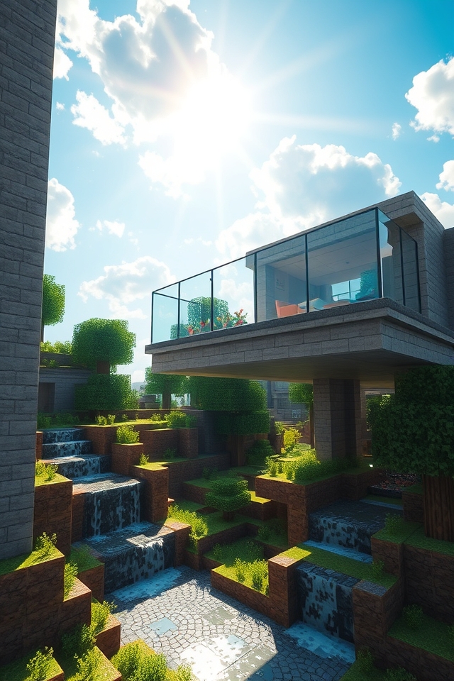 sleek contemporary glass railings