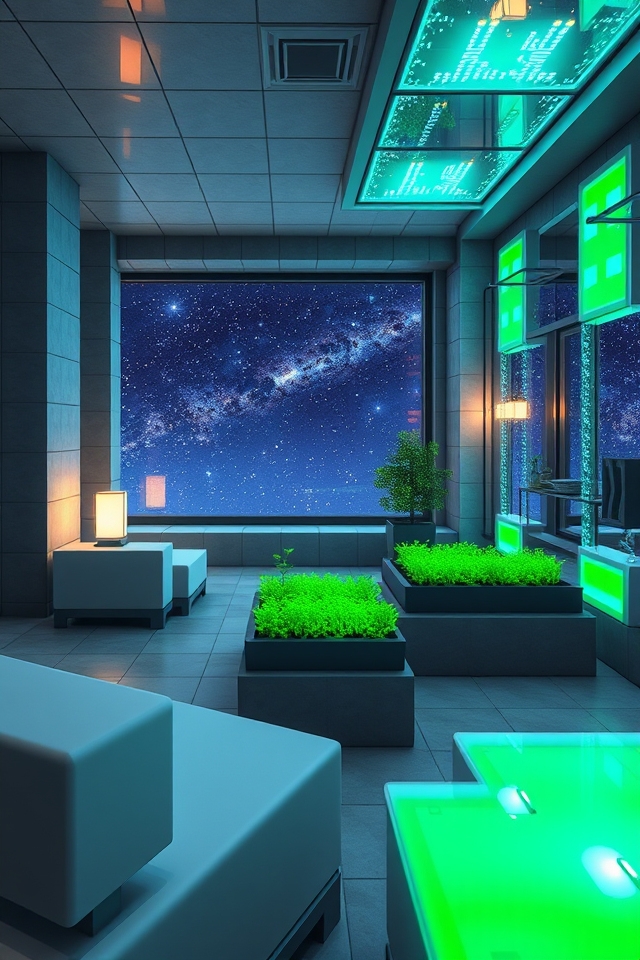 sleek futuristic space design
