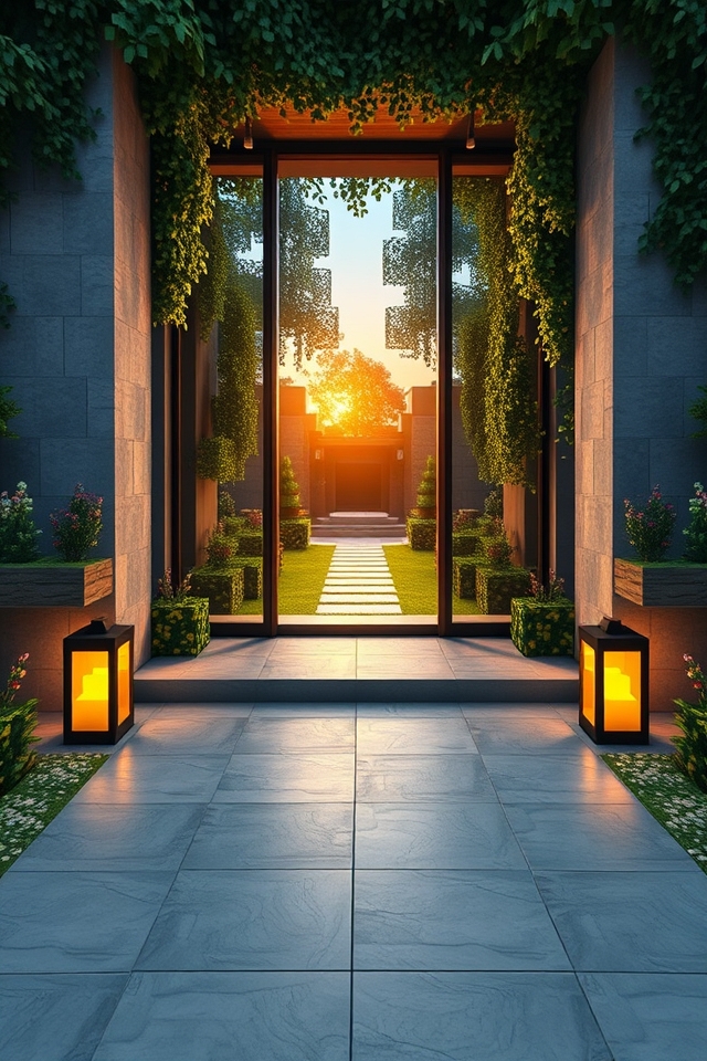 sleek modern glass entrances