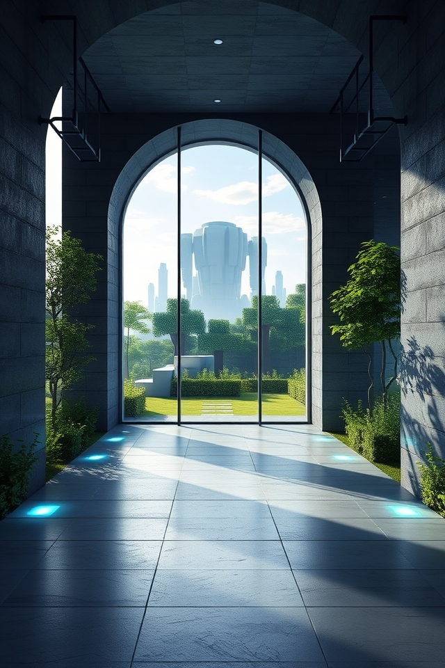 sleek modern illuminated entryways