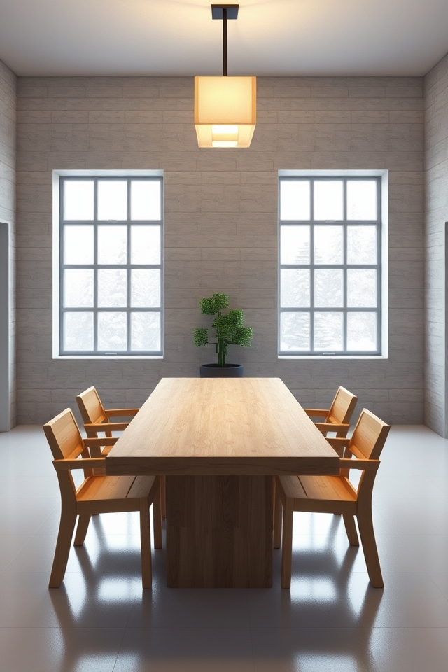 sleek simple serene dining