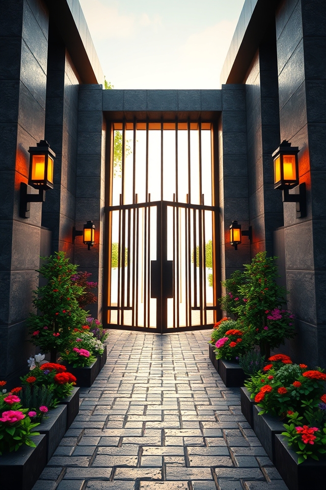 stylish modern iron entrance