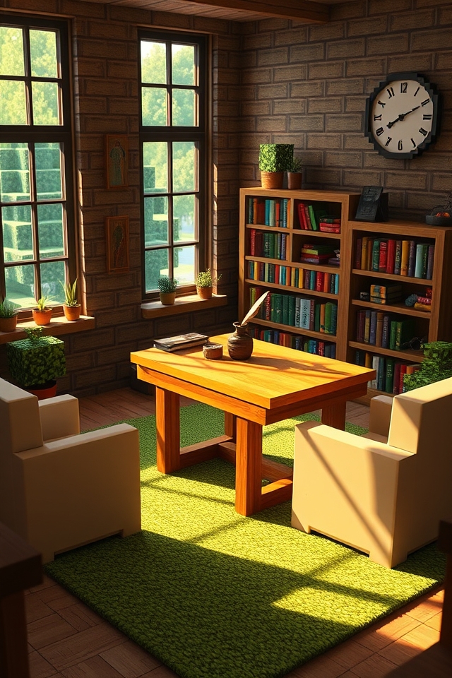 stylish productive minecraft workspace