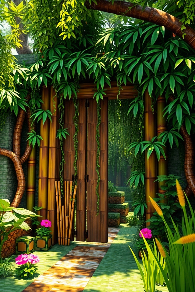 tropical bamboo gate design
